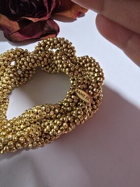 Gold Beaded Twist Bracelet